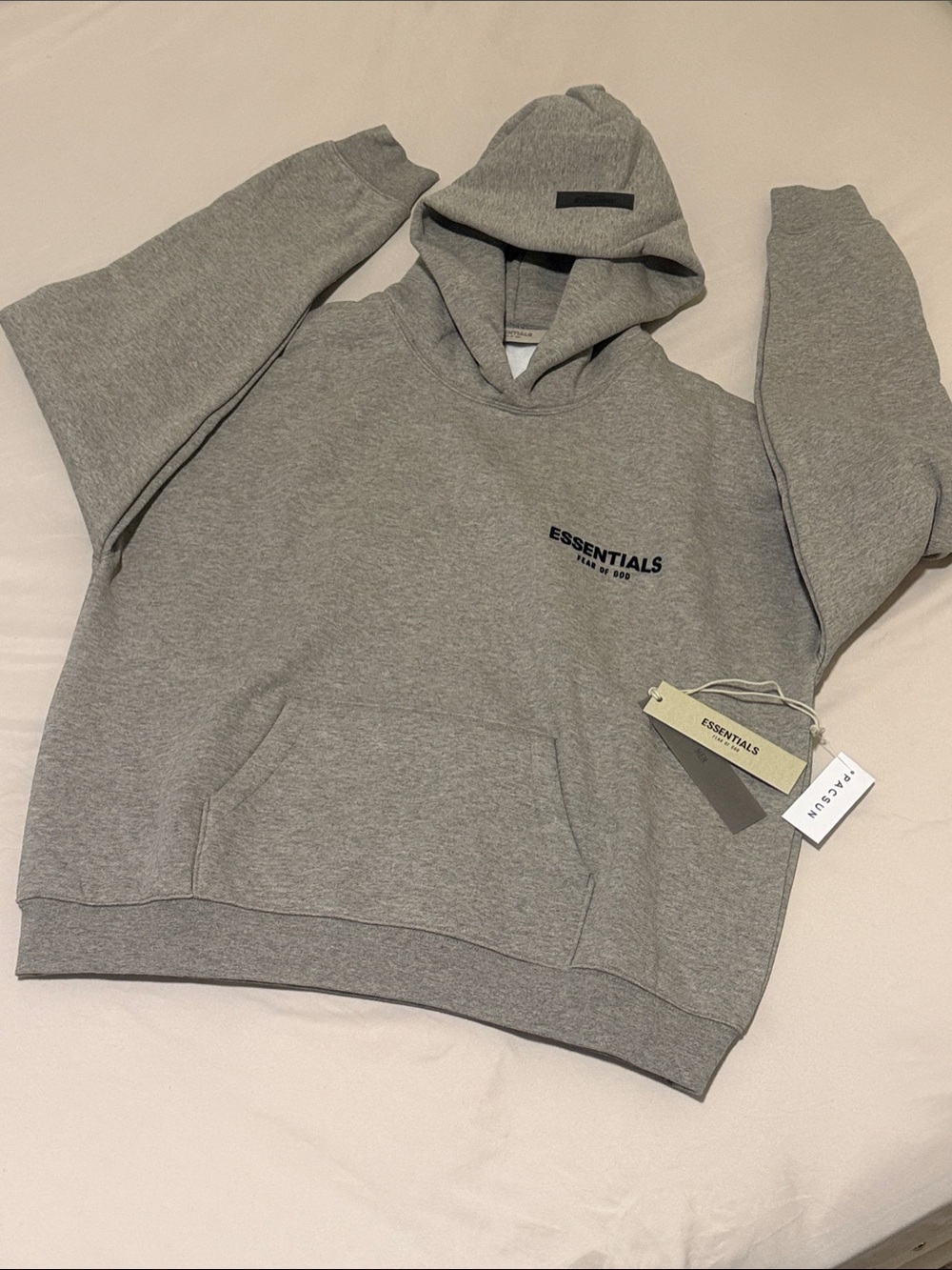 Fear of God ESSENTIALS dark oatmeal hoodie with logo Size S